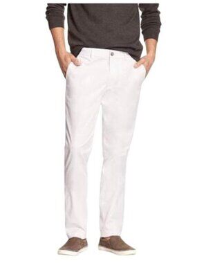 Banana Republic Men's White 100% Cotton Adian Casual Chino Pants Size 35X32